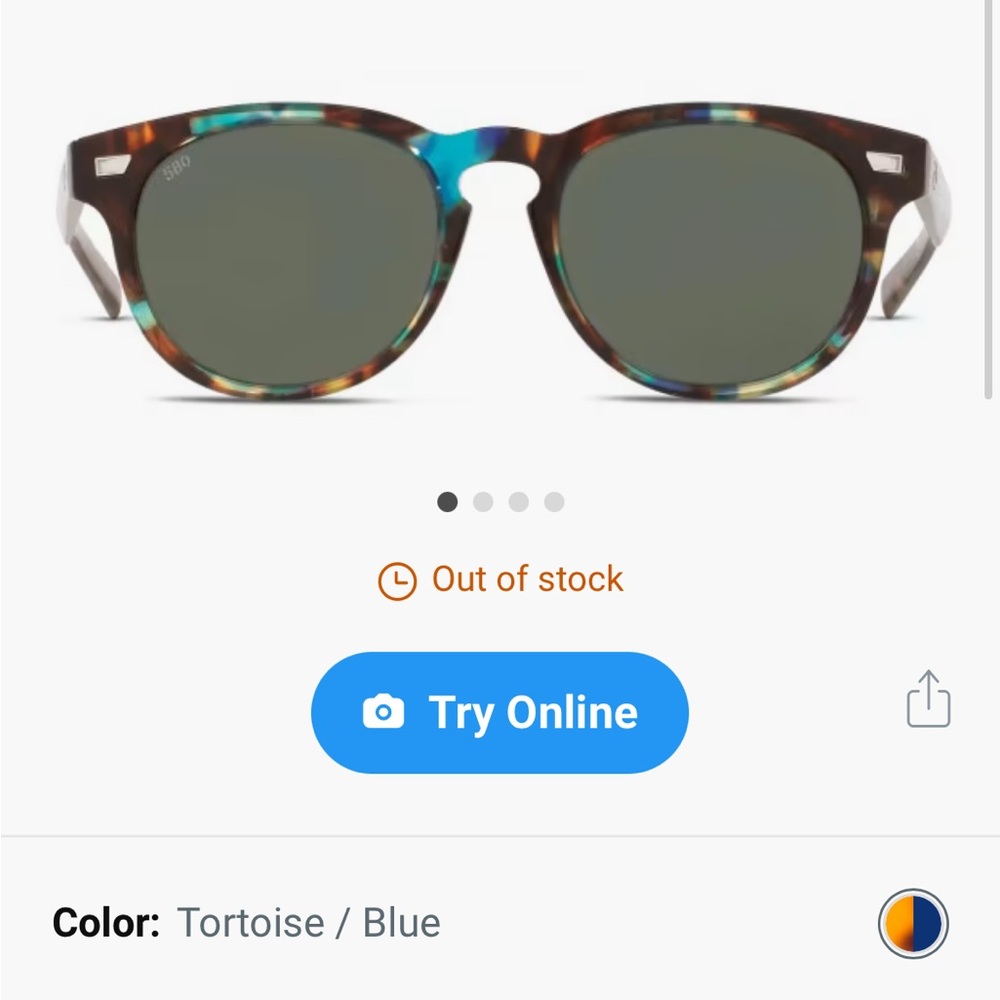 Costa Del Mar Del 204 Tortoise and Blue Sunglasses